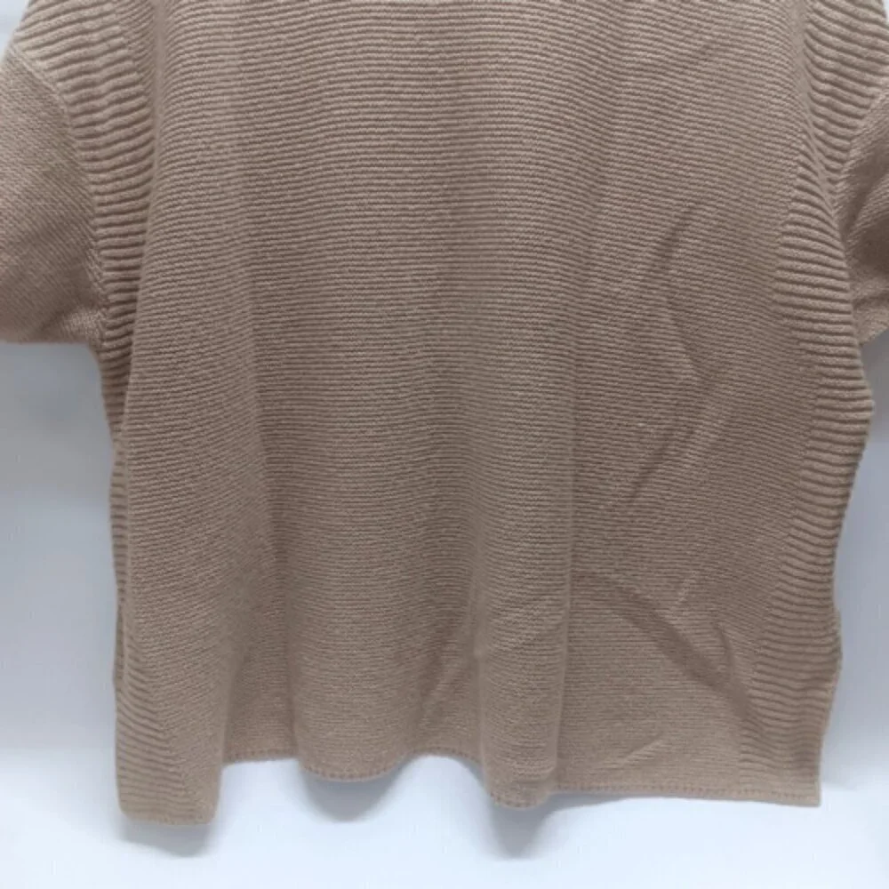 Talbots Ladies Poncho Style‎ Ribbed Camel Pullover Short Sleeve Sweater Medium